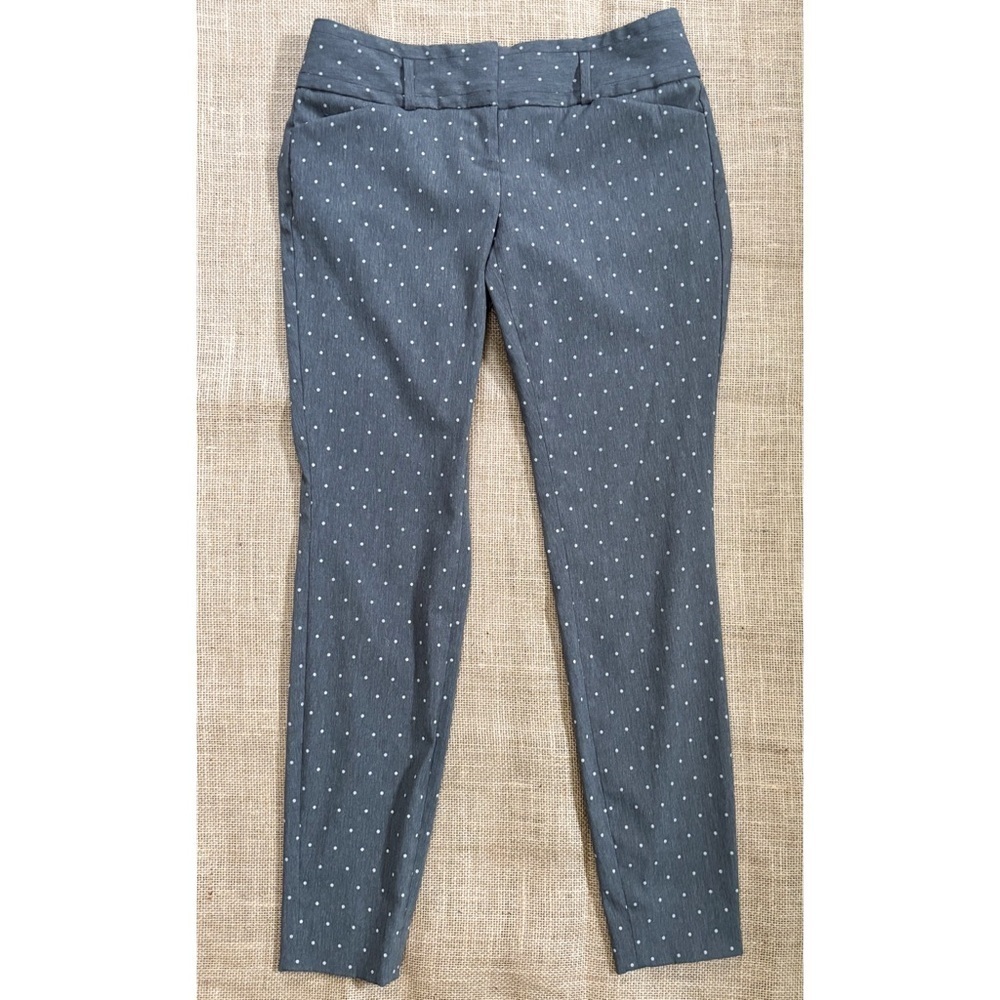 The Limited Exact Stretch Gray Polka Dot Skinny Pants Size 2 Twee Whimsical